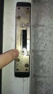 Double glazed door lock mechanisms